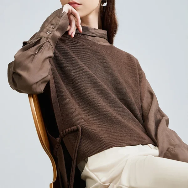 Cropped Knitwear Sleeveless Knitted Wool Vest Women With Rope - Image 5