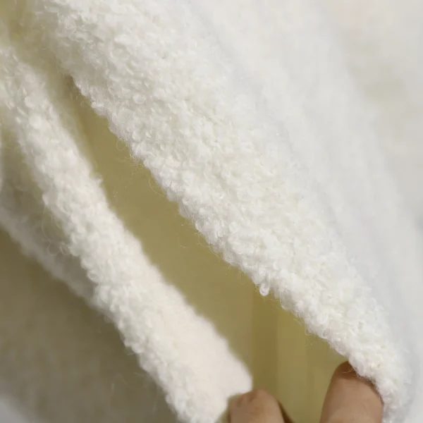 Winter Turn Down Collar Cropped Knitted Genuine Lamb Wool Fur Coat for Women - Image 5