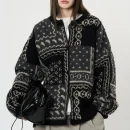 Thick Warm Jacquard Wool Jacket Vintage Knitted Cardigan Coat for Women