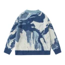 Casual Printed Pullovers Winter Oversized Knitted Wool Sweaters for Women