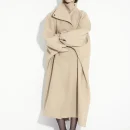 Stand Collar Long Woolen Coat Double Faced Winter Wool Coats for Women