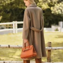 Winter Hot Middle-length Girls Cashmere Coat Warm Thickened Double-length Collar Straight Version With Thin Belt Work Commuting