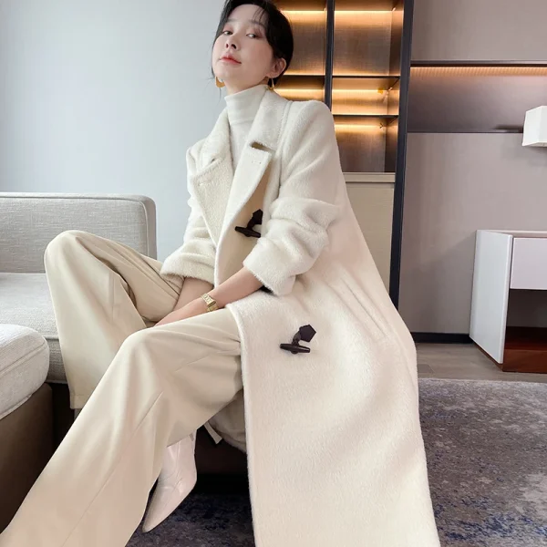 Small Batch Profile Casual Alpaca Hair Regular Sleeves Women s Wear in 2025  the New Cashmere Coat - Image 6