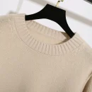 High Quality 100% Wool O Neck Pullover Winter Warm Knitted Sweater for Women
