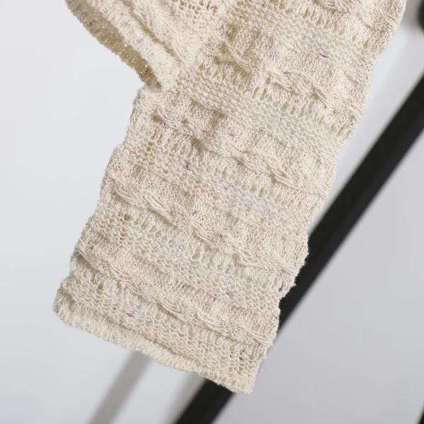 High Quality Long Sleeve Hollow Out Pullovers Crop Knitted Cotton Sweater Women - Image 5