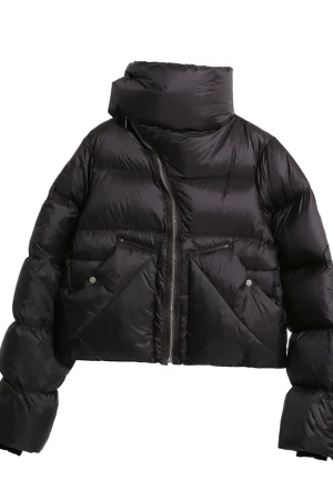 Luxury Scarf Collar Puffer Jacket Winter Warm 420g 90% White Duck Down Coats Women With Zippers