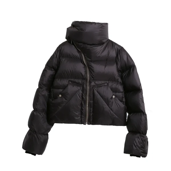Luxury Scarf Collar Puffer Jacket Winter Warm 420g 90% White Duck Down Coats Women With Zippers
