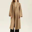 High End Elegant Belted Double Faced Cashmere Coats Winter Long Genuine 100% Goat Cashmere Coat for Women