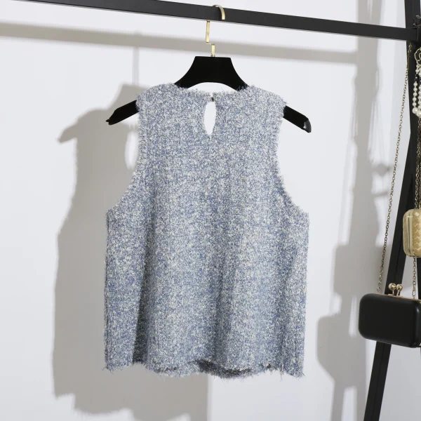Design Luxury O Neck Sleeveless Knitted Sweater Vests for Women - Image 2