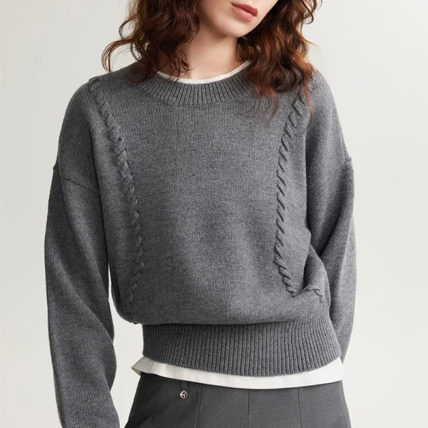 Fashion Winter Thick Pullover Loose Knitted Wool Cashmere Sweater for Women - Image 3