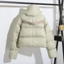 Cropped Puffer Jacket Winter Thick Warm Woman 400g 90% White Duck Down Coats With Scarf Collar