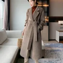 Small Batch Clothing Processing High Quality the Real Alpaca Hair Thickening Keep Warm Women's (clothing) Cashmere Coat