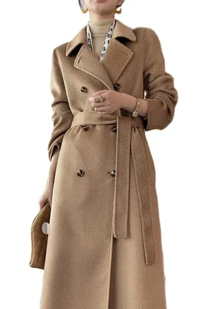 This Year's New Authentic High Quality 100% Cashmere Coat Casual Short Minimalist Loose Wool Coat