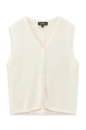 Summer V Neck Knitwear  Waistcoat Sleeveless Cotton Knitted Vest for Women