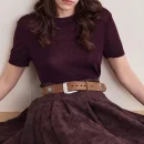 High Quality Summer Waisted Knitted 100% Wool T-Shirts for Women