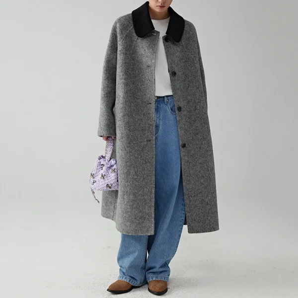 High Quality Winer Thick Alpaca Coat Single Breasted Long Cashmere Wool Coats for Women - Image 3