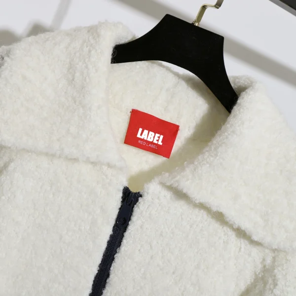 Winter Turn Down Collar Cropped Knitted Genuine Lamb Wool Fur Coat for Women - Image 3
