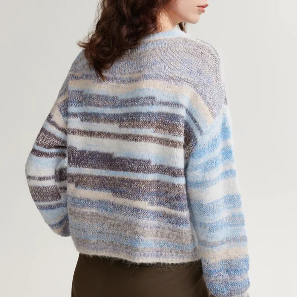 Hollow Out Knitwear Graduated Color Mohair Knitted Sweater Women - Image 5