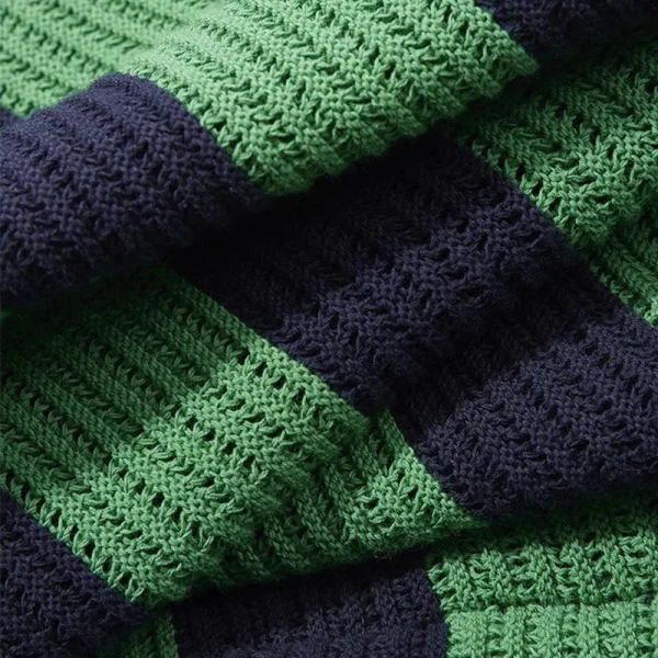 High Quality V Neck Knitwear Jacquard Striped Knitted 100% Wool Cardigans Sweater for Women - Image 4