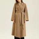 High End Elegant Belted Double Faced Cashmere Coats Winter Long Genuine 100% Goat Cashmere Coat for Women
