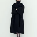 Stand Collar Long Woolen Coat Double Faced Winter Wool Coats for Women