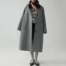 High Quality Winer Thick Alpaca Coat Single Breasted Long Cashmere Wool Coats for Women