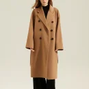 Luxury Double Faced Cashmere Trench Coat Double Breasted Long Genuine 100% Goat Cashmere Coats Women With Belt