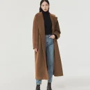 Women's Wool Blends in 2025 the New Winter Solid Color Double-breasted Jacket Fashion Elegant Commuting Cashmere Coat
