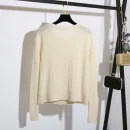 High Quality Single Breasted Solid O Neck Sweater 100% Wool Knitted Cardigan for Women