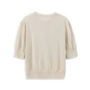 High Quality Single Breasted Knitted Cardigan Summer Wool Acetate Half Sleeve Knitwear for Women