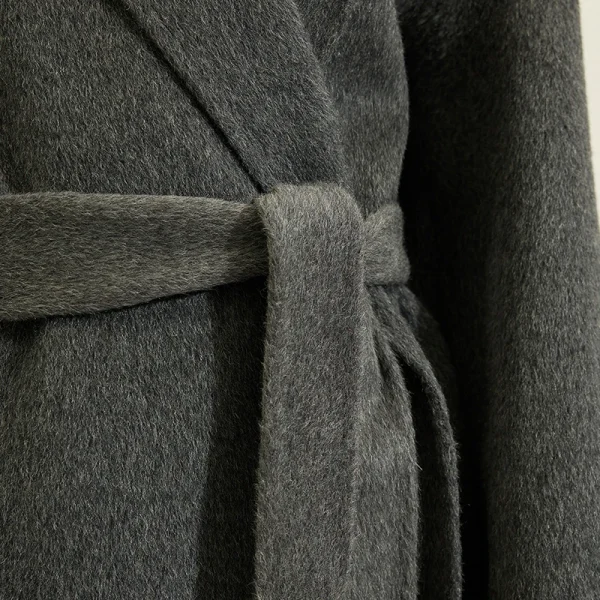 Winter Luxury Real Fox Fur Cuffs Wool Coat Double Faced Long Genuine Alpaca Coats for Women - Image 4