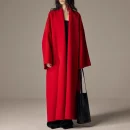 Ladies Double Faced Long Woolen Coat Luxury Handmade Camel Hair Wool Trench Coat Women with Belt