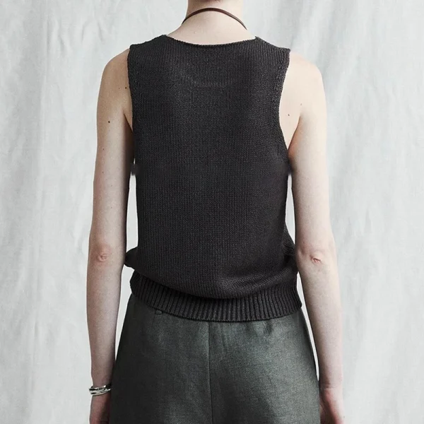 Cleanfit Summer O Neck Waistcoat Women Sleeveless 100% Silk Knitted Vests - Image 2