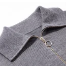 Half Zipper Knitwear Long Sleeve Hand Knitted Merino Wool Sweater for Women