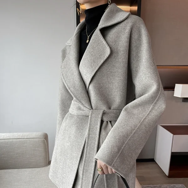 This Year's New Popular High Quality Camel Hair Cloth Fashion Casual Elegant Short Coat Warm Loose Coat - Image 4