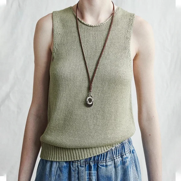 Cleanfit Summer O Neck Waistcoat Women Sleeveless 100% Silk Knitted Vests - Image 3