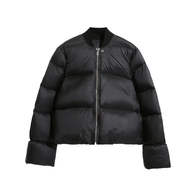 New Fashion Black Short Puffer Coats Women 350g 90% White Duck Down Coats for Winter