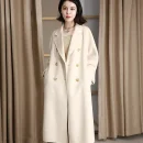 Winter Women's 100% Cashmere Coat Double-sided Wool Goods Senior Double-breasted Water Ripple Popular Design