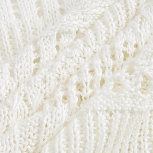 Hollow Out Long Sleeve Knitwear Single Breasted Knitted 100% Linen Cardigan for Women - Image 5