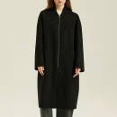 Winter Luxury Double Faced Handmade Hot Fix Long 100% Real Wool Coat Women With Zipper