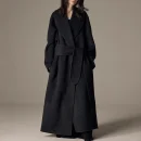 Winter Luxury Long Camel Hair Woolen Coats Double Faced Wool Trench Coat for Women