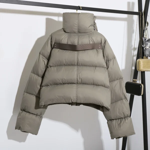 Luxury Scarf Collar Puffer Jacket Winter Warm 420g 90% White Duck Down Coats Women With Zippers - Image 5