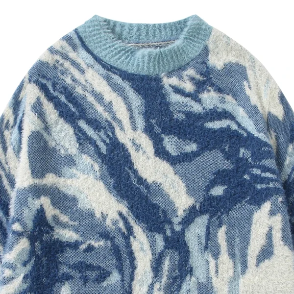 Casual Printed Pullovers Winter Oversized Knitted Wool Sweaters for Women - Image 3