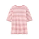 High Quality O Neck Knitwear Women 100% Wool Knitted Stripe T Shirts