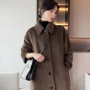 Small Batch Popular This Year High-end Middle Aged and Elderly Profile Casual Fashion Long Vicuna Cashmere Coat