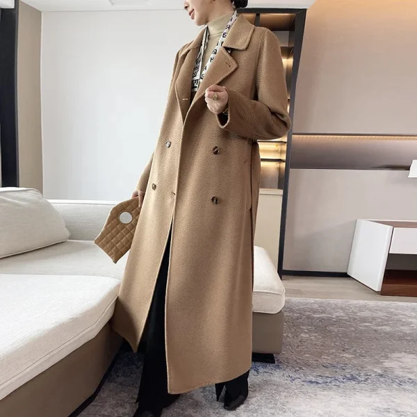 This Year's New Authentic High Quality 100% Cashmere Coat Casual Short Minimalist Loose Wool Coat - Image 2