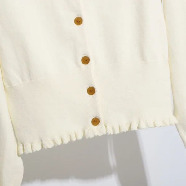 Fashion Single Breasted O Neck Ladies Sweater Autumn Spring Cotton Knitted Cardigan Women - Image 3