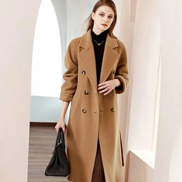 Winter Haute Couture Cashmere Coat Double-breasted Quality Goods Handmade Women s Wear Hot Sale  Jacket