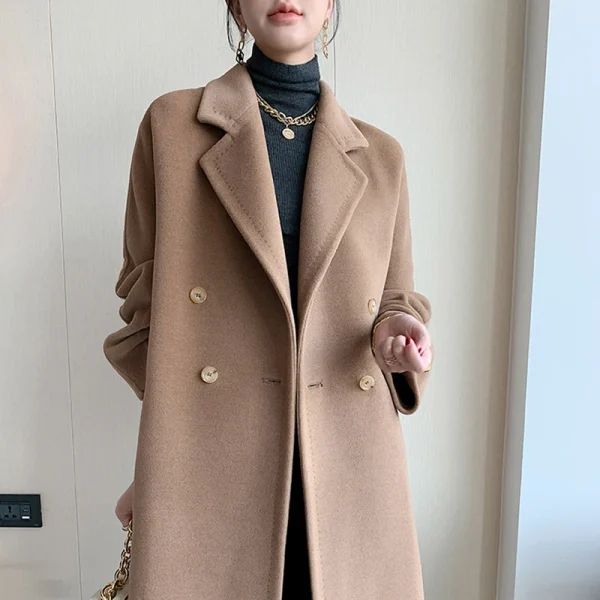 Winter Cashmere Coat New Pattern Design Peru Hot Jacket commuter Double-breasted Handmade - Image 6