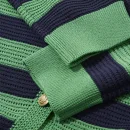 High Quality V Neck Knitwear Jacquard Striped Knitted 100% Wool Cardigans Sweater for Women
